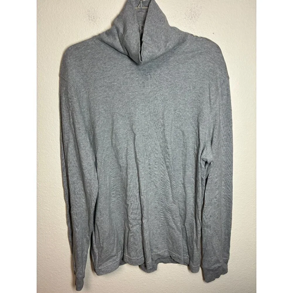 J. Crew Turtle Neck Long Sleeve T-Shirt Casual Cotton Gray Men's Size Large